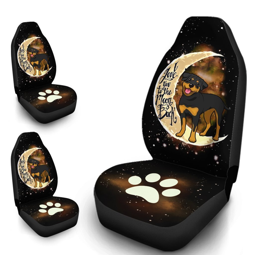 Rottweiler Car Seat Covers I Love You To The Moon and Back Idea Car Accessories For Rottweiler Lovers - Gearcarcover - 4