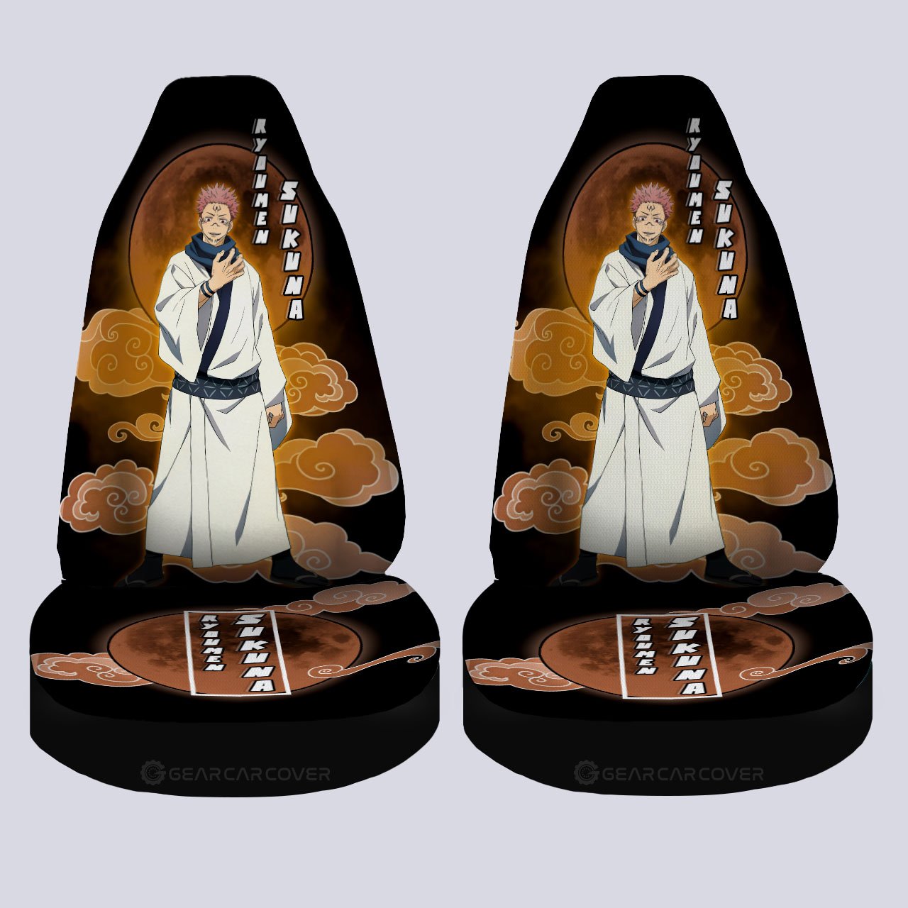 Ryoumen Sukuna Car Seat Covers Custom Jujutsu Kaisen Anime Car Interior Accessories - Gearcarcover - 4