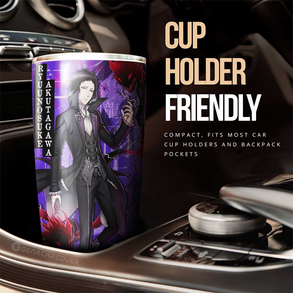 Ryuunosuke Akutagawa Tumbler Cup Custom Bungou Stray Dogs Anime Car Interior Accessories - Gearcarcover - 2