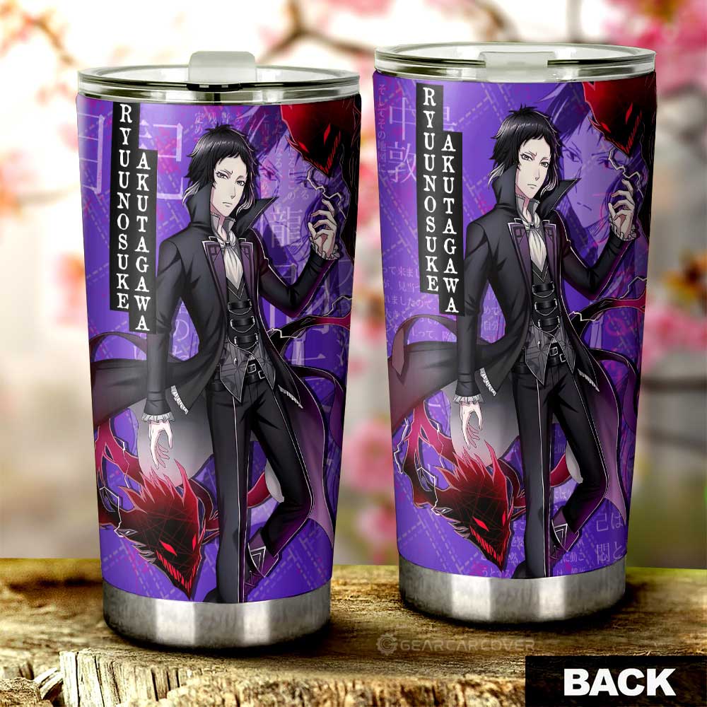 Ryuunosuke Akutagawa Tumbler Cup Custom Bungou Stray Dogs Anime Car Interior Accessories - Gearcarcover - 3
