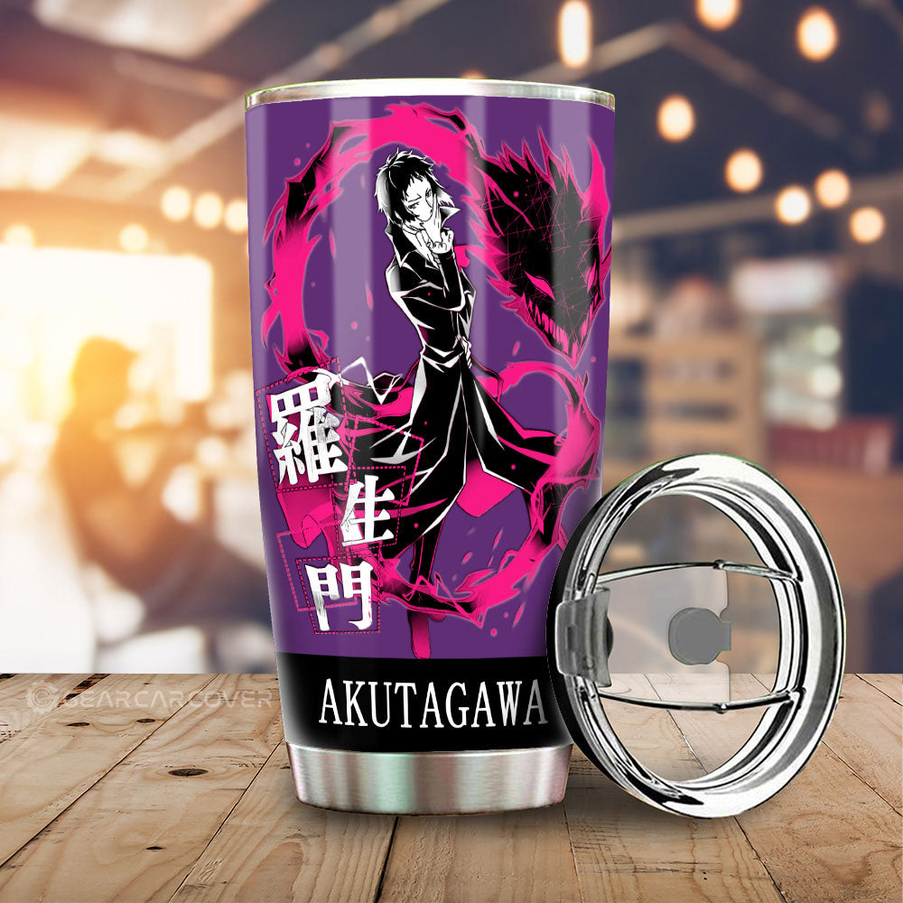 Ryuunosuke Akutagawa Tumbler Cup Custom Bungou Stray Dogs Anime Car Interior Accessories - Gearcarcover - 3