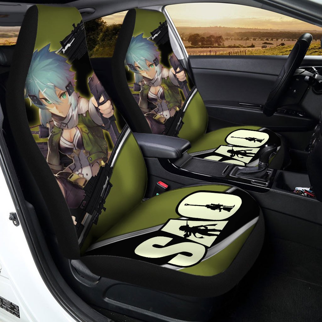 SAO Asada Shino Sinon Seat Covers Custom Sword Art Online Anime Car Accessories - Gearcarcover - 2