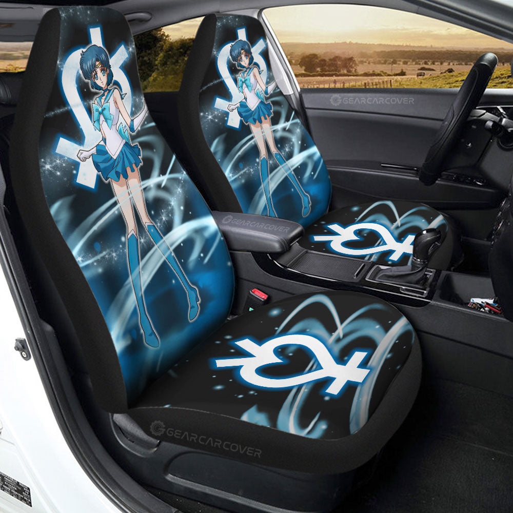 Sailor Mercury Car Seat Covers Custom Sailor Moon Anime Car Accessories - Gearcarcover - 3