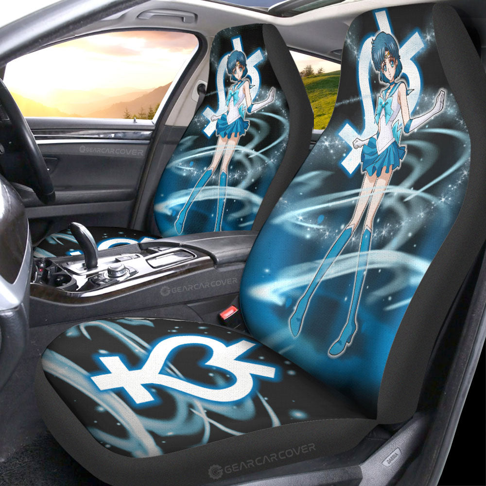 Sailor Mercury Car Seat Covers Custom Sailor Moon Anime Car Accessories - Gearcarcover - 4