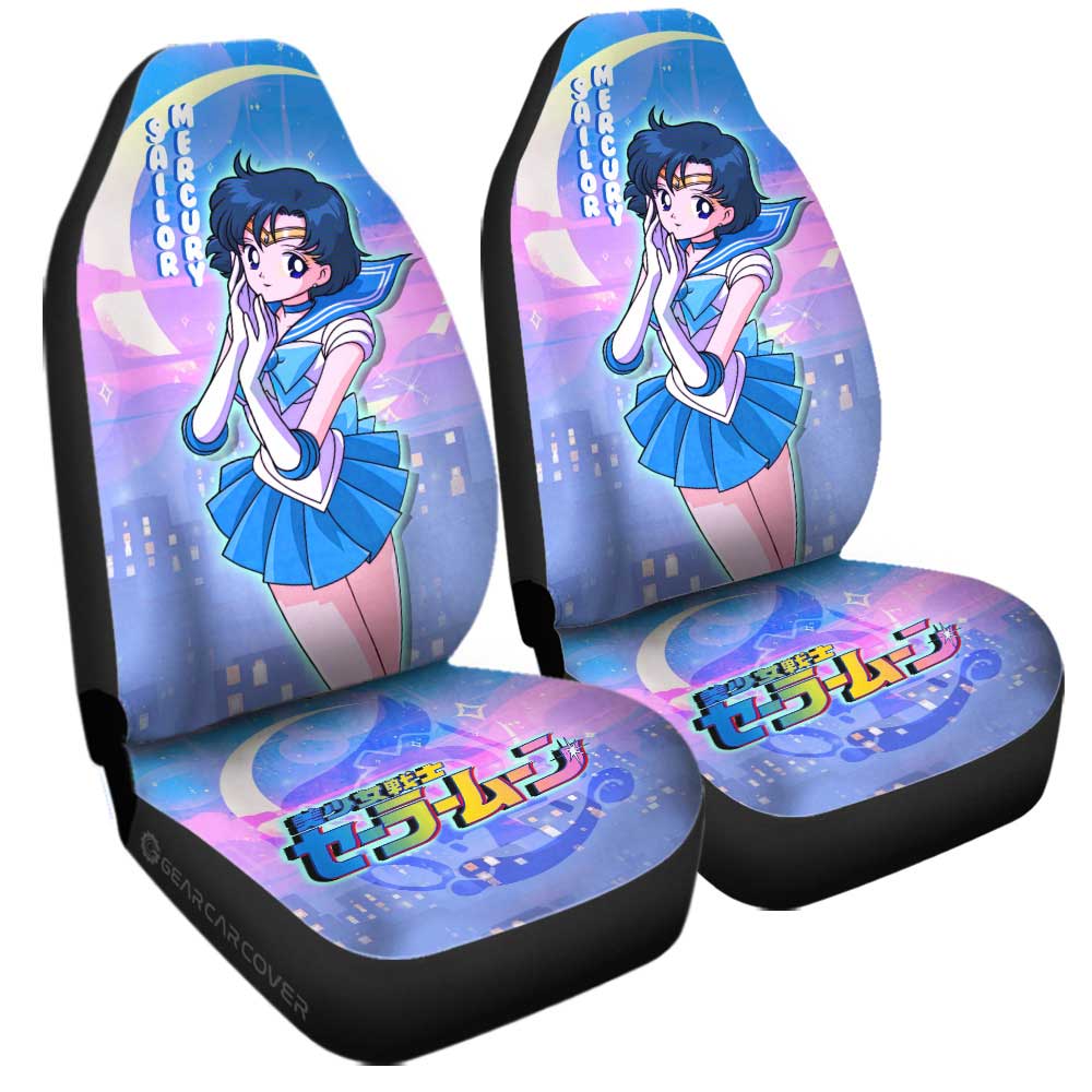 Sailor Mercury Car Seat Covers Custom Sailor Moon Anime For Car Decoration - Gearcarcover - 3