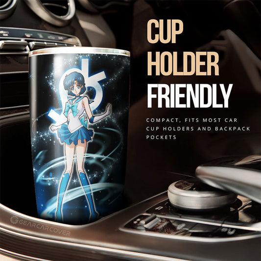Sailor Mercury Tumbler Cup Custom Sailor Moon Anime Car Interior Accessories - Gearcarcover - 2