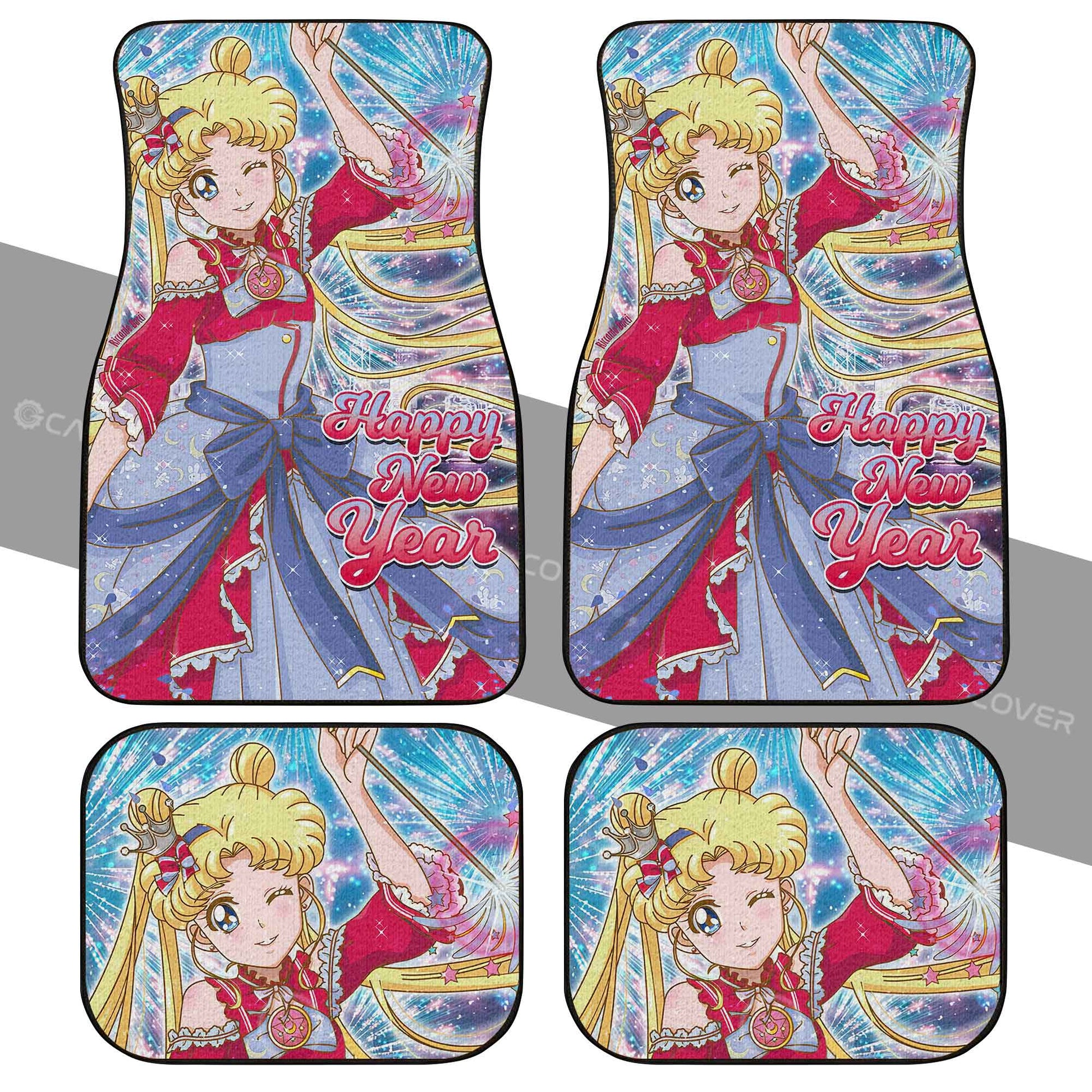 Sailor Moon Car Floor Mats Custom Happy New Year Anime Car Accessories - Gearcarcover - 2