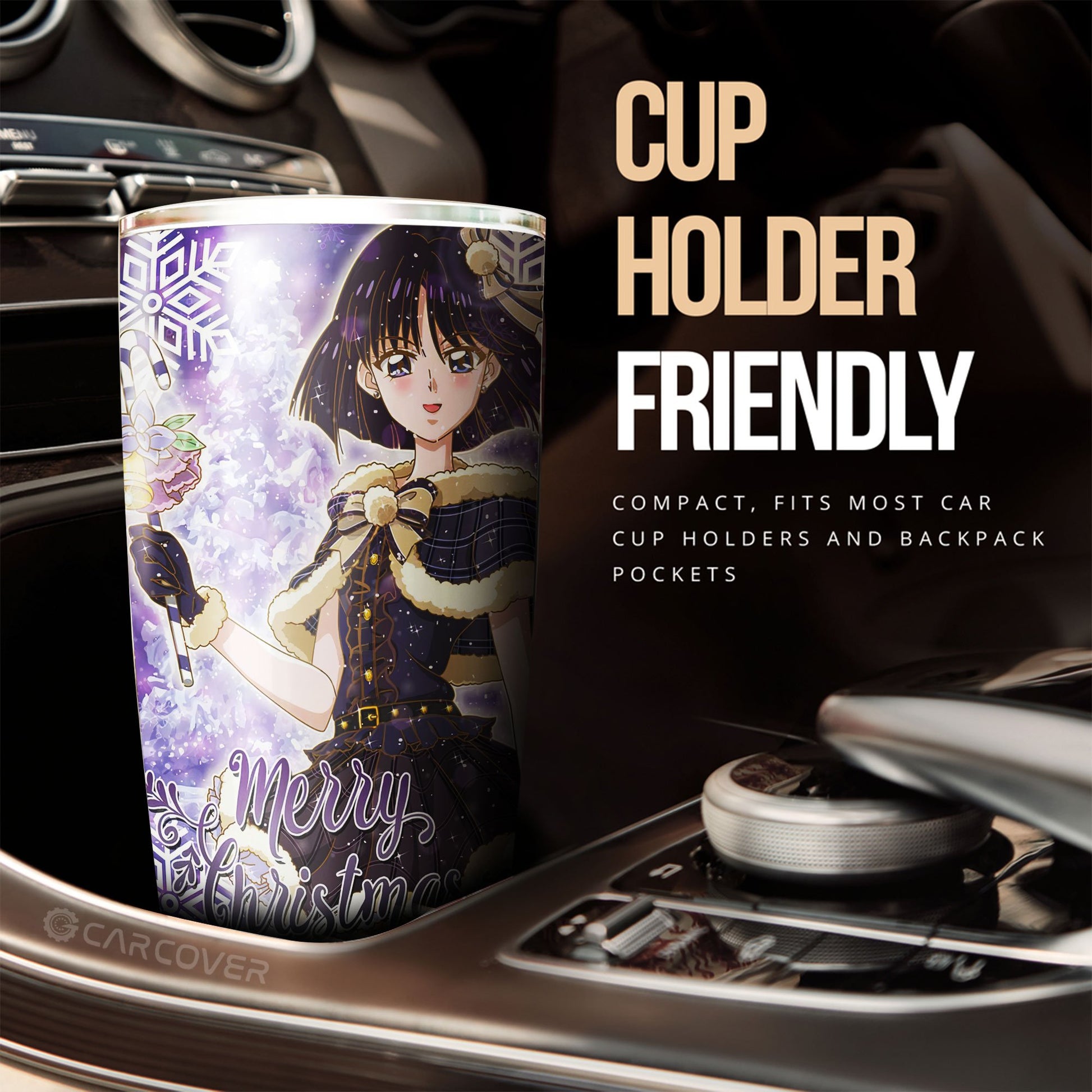 Sailor Saturn Tumbler Cup Custom Sailor Moon Anime Car Accessories Merry Christmas - Gearcarcover - 2