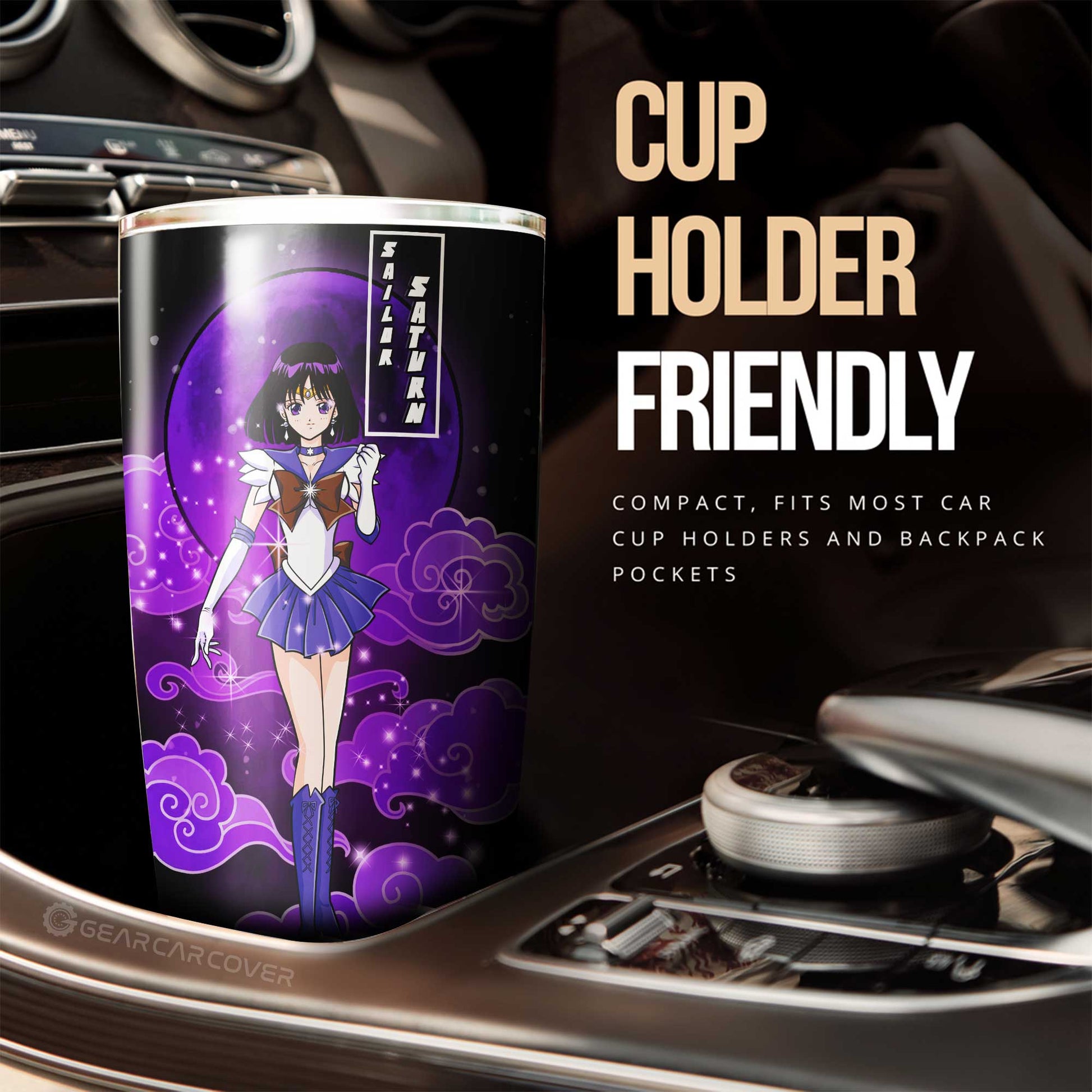 Sailor Saturn Tumbler Cup Custom Sailor Moon Anime Car Interior Accessories - Gearcarcover - 2