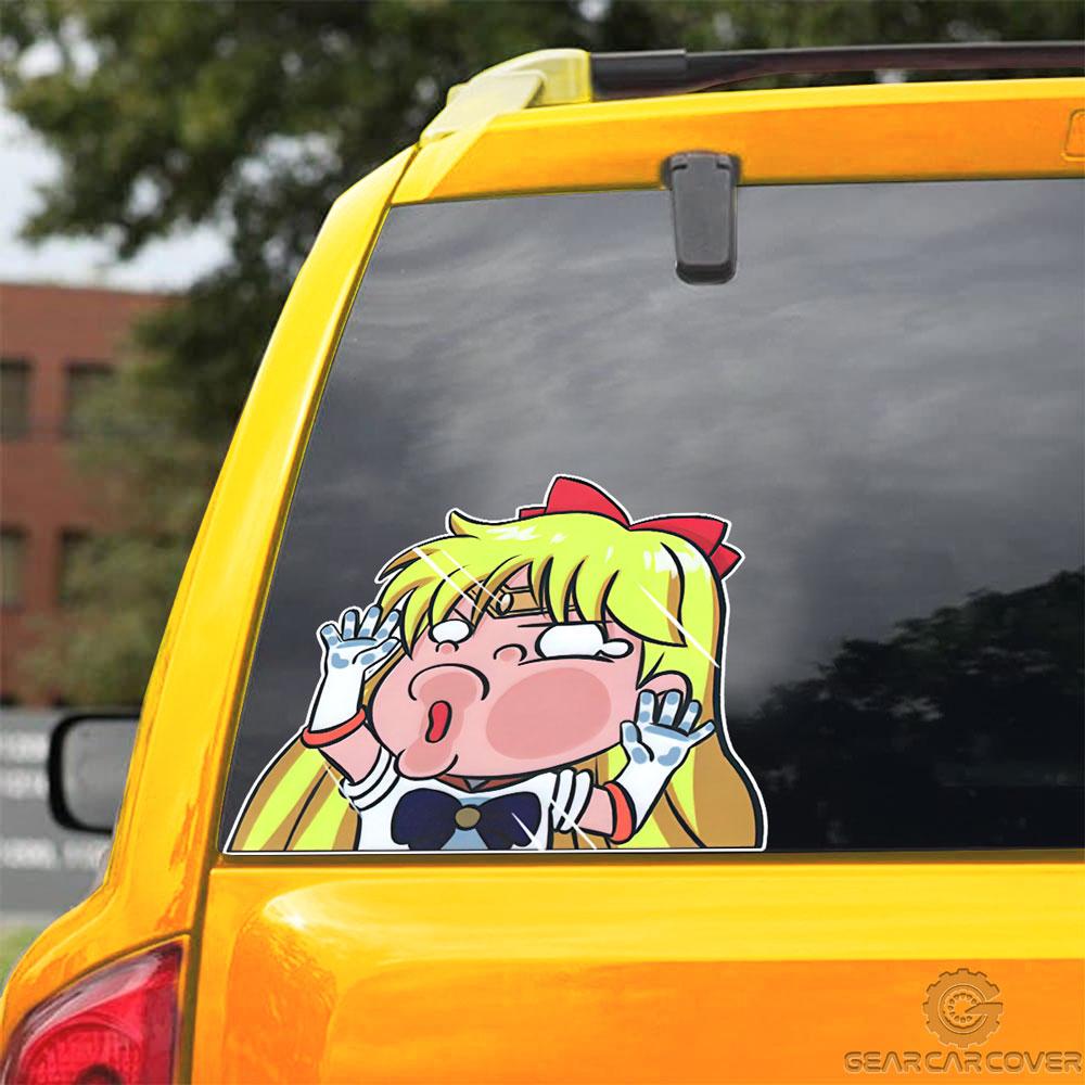 Sailor Venus Hitting Glass Car Sticker Custom Sailor Moon Anime Car Accessories For Anime Fans - Gearcarcover - 3