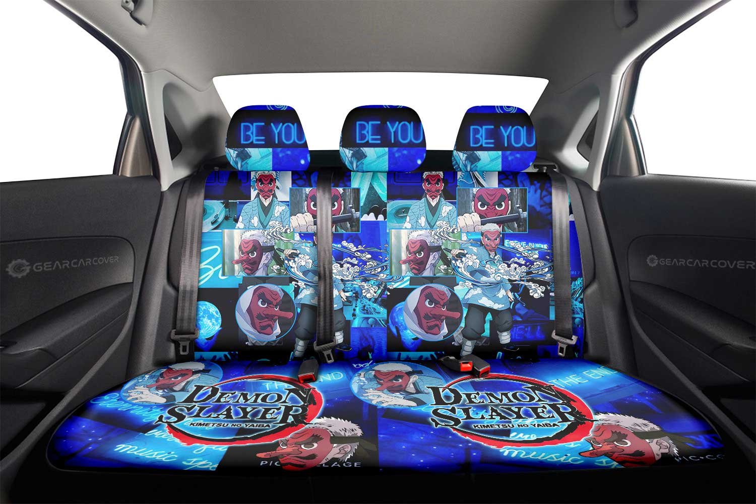 Sakonji Urokodaki Car Back Seat Cover Custom Demon Slayer Anime - Gearcarcover - 2