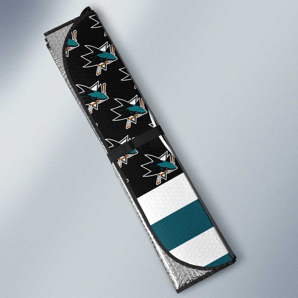 San Jose Sharks Car Sunshade Custom US Flag Style - Gearcarcover - 3