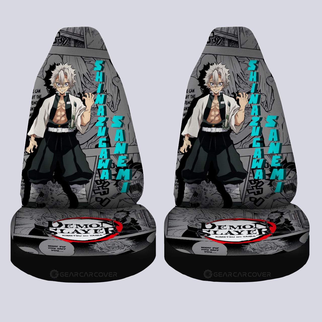 Sanemi Shinazugawa Car Seat Covers Custom Demon Slayer Anime Mix Mangas - Gearcarcover - 4