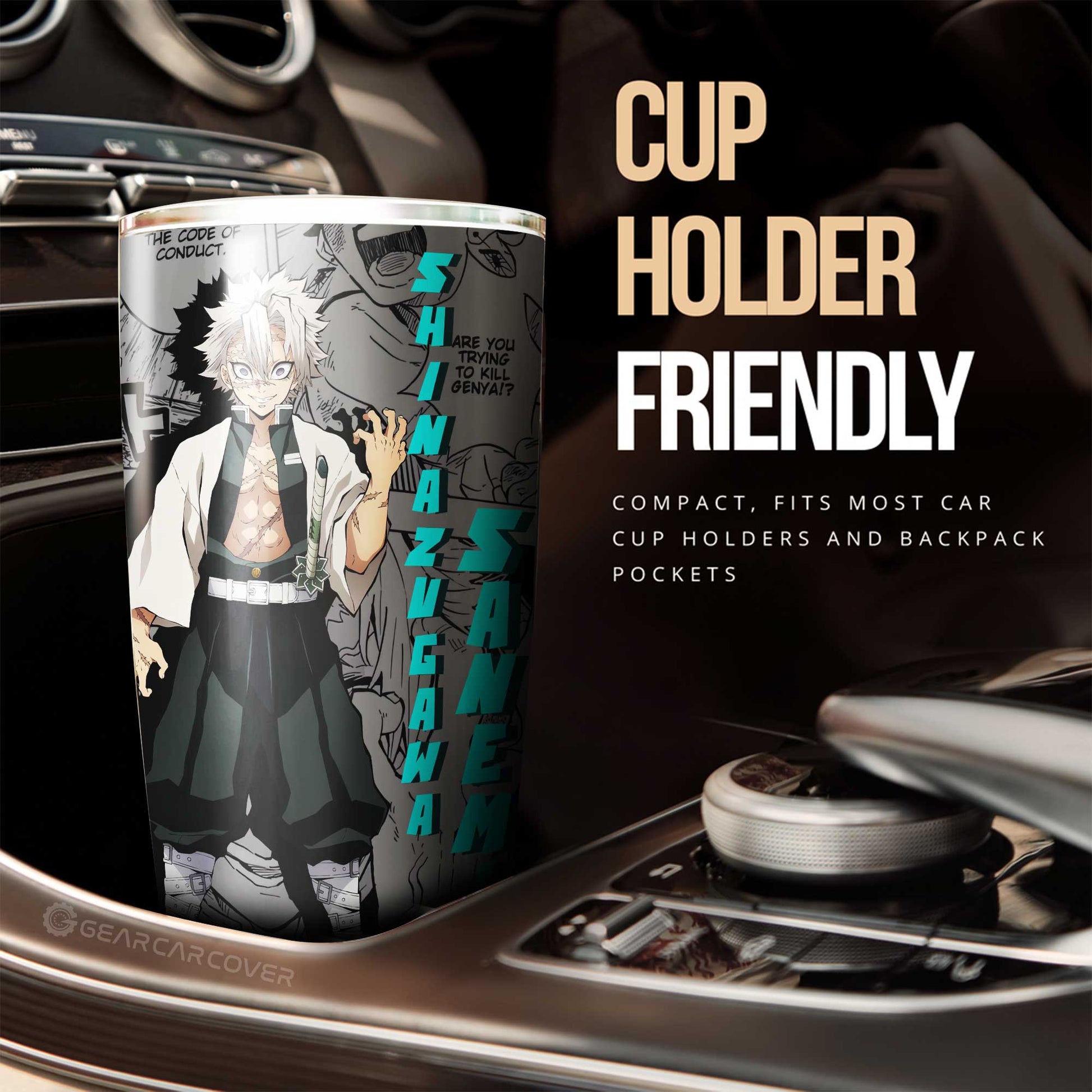 Sanemi Shinazugawa Tumbler Cup Custom Demon Slayer Anime Mix Mangas - Gearcarcover - 3