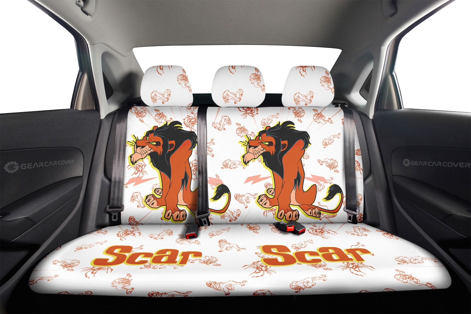 Scar Car Back Seat Cover Custom Cartoon Car Accessories - Gearcarcover - 2
