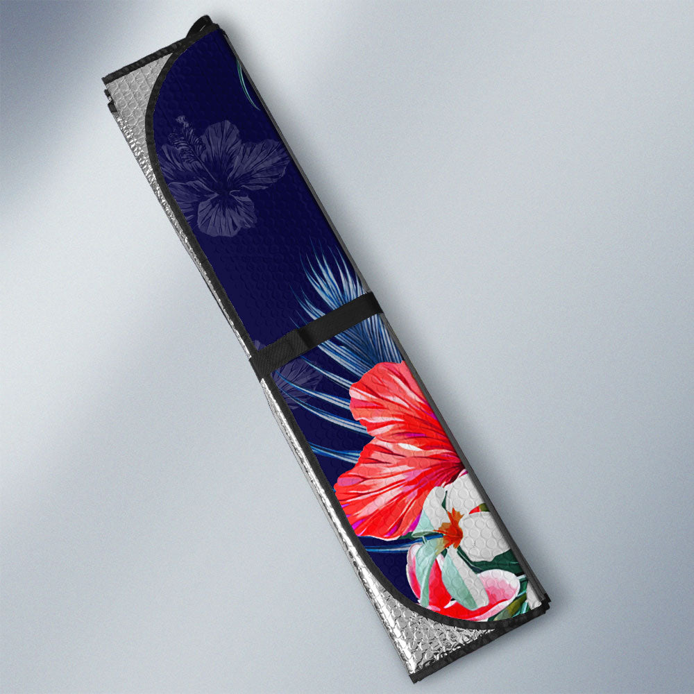 Sea Turtle Car Sunshade Custom Hibiscus Flower Car Accessories - Gearcarcover - 3