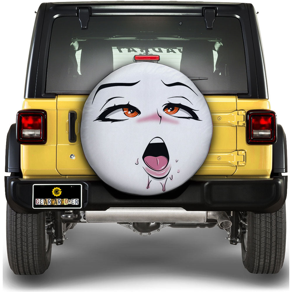 Sexy Girl Face Spare Tire Covers Custom Ahegao Style Car Accessories