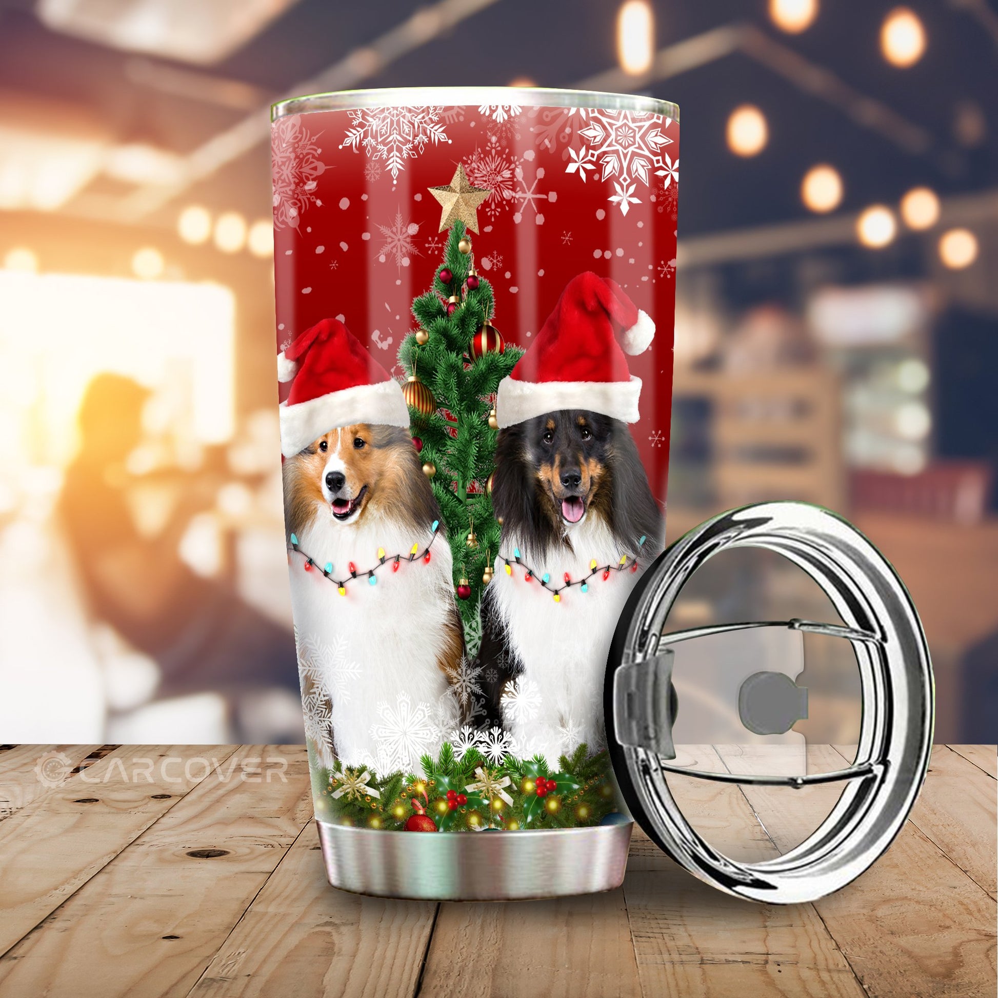 Shetland Sheepdogs Tumbler Cup Custom Animal Car Accessories Christmas Decorations - Gearcarcover - 2