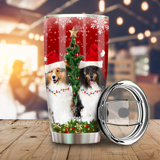 Shetland Sheepdogs Tumbler Cup Custom Animal Car Accessories Christmas Decorations - Gearcarcover - 2