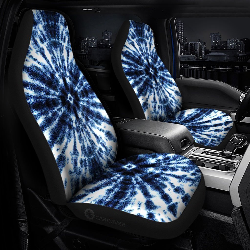 Shibori Tie Dye Car Seat Covers Custom Hippie Car Accessories - Gearcarcover - 1
