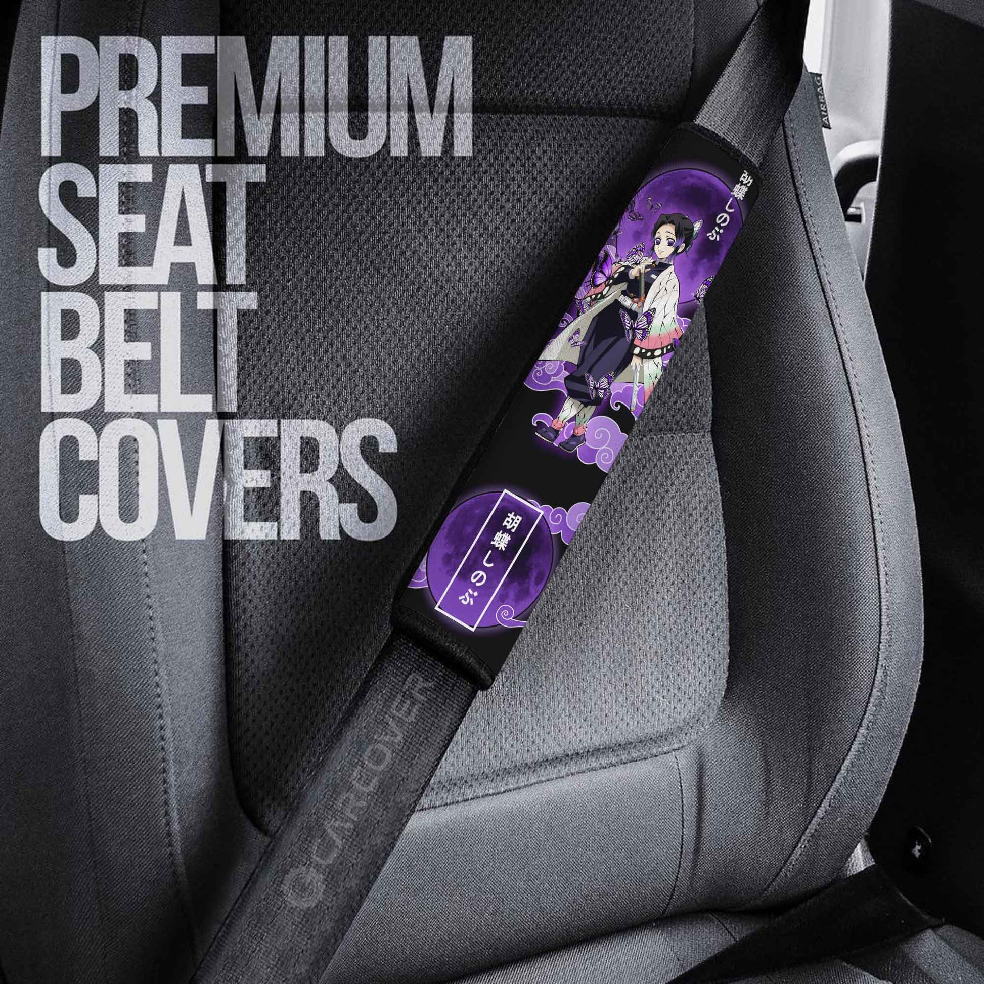 Shinobu Kochou Seat Belt Covers Custom Anime Demon Slayer Car Accessories - Gearcarcover - 3