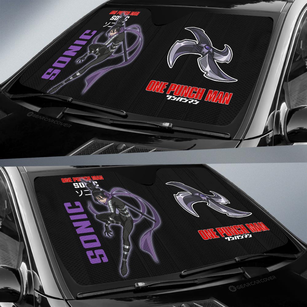 Speed o' Sound Sonic Car Sunshade Custom One Punch Man Anime Car Interior Accessories - Gearcarcover - 3