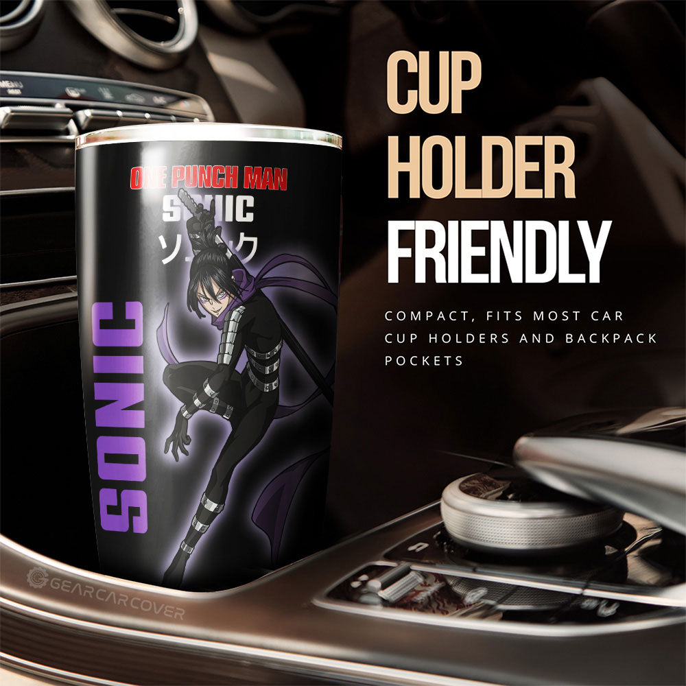 Speed o' Sound Sonic Tumbler Cup Custom One Punch Man Anime Car Interior Accessories - Gearcarcover - 3