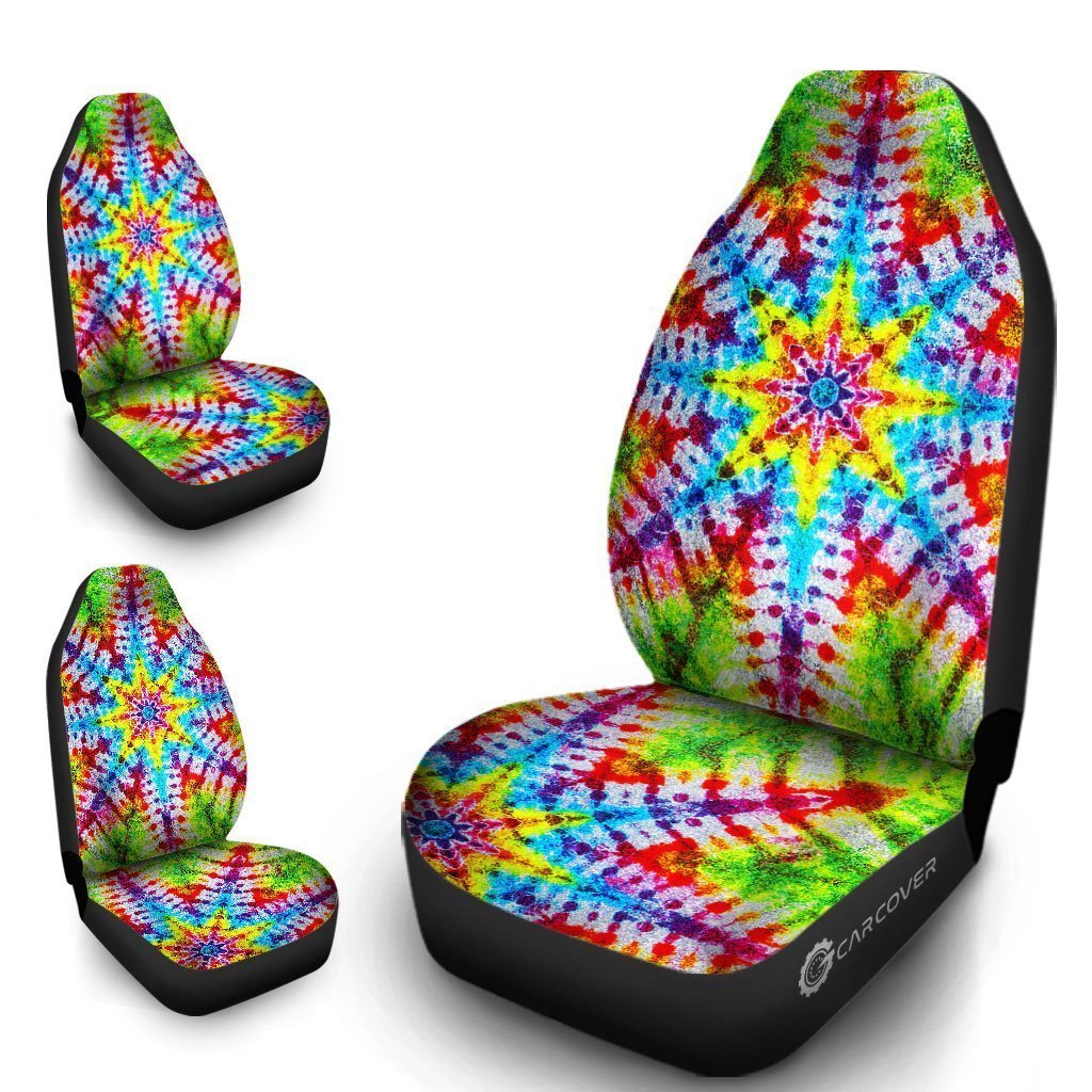 Star Tie Dye Car Seat Covers Custom Car Accessories Hippie Gifts - Gearcarcover - 4