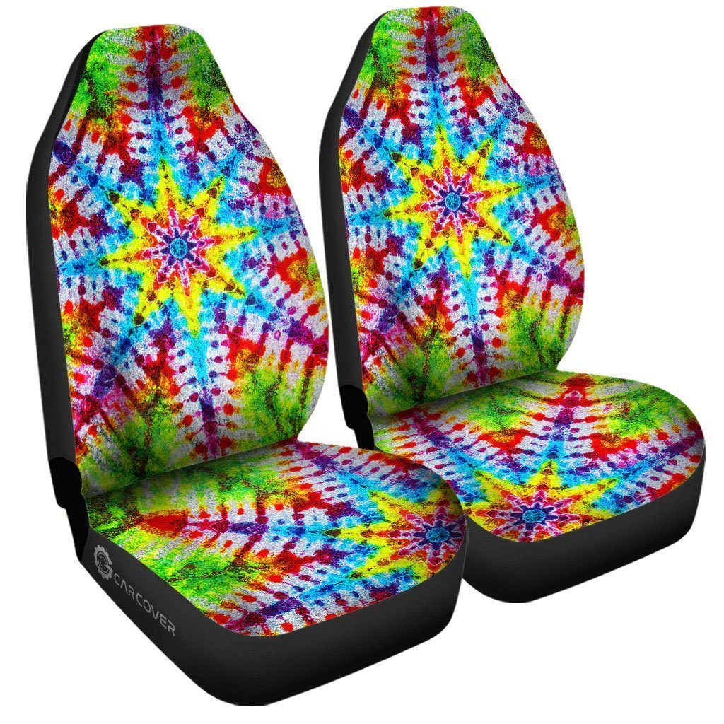 Star Tie Dye Car Seat Covers Custom Car Accessories Hippie Gifts - Gearcarcover - 3