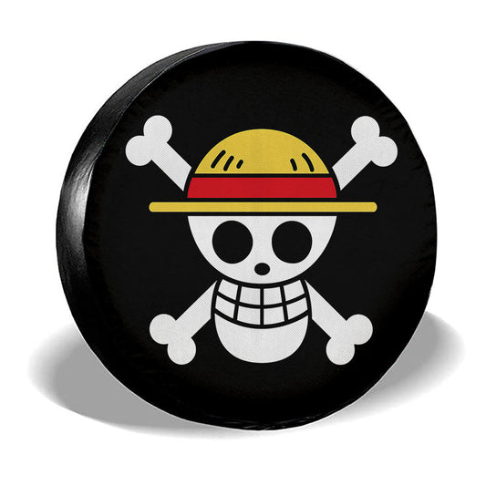 Straw Hat Pirates Flag Spare Tire Covers Custom One Piece Anime Car Accessories - Gearcarcover - 2