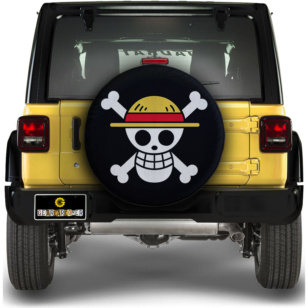 Straw Hat Pirates Flag Spare Tire Covers Custom One Piece Anime Car Ac