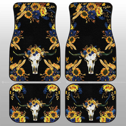 Sunflower Car Floor Mats Custom Personalized Name Car Accessories - Gearcarcover - 1