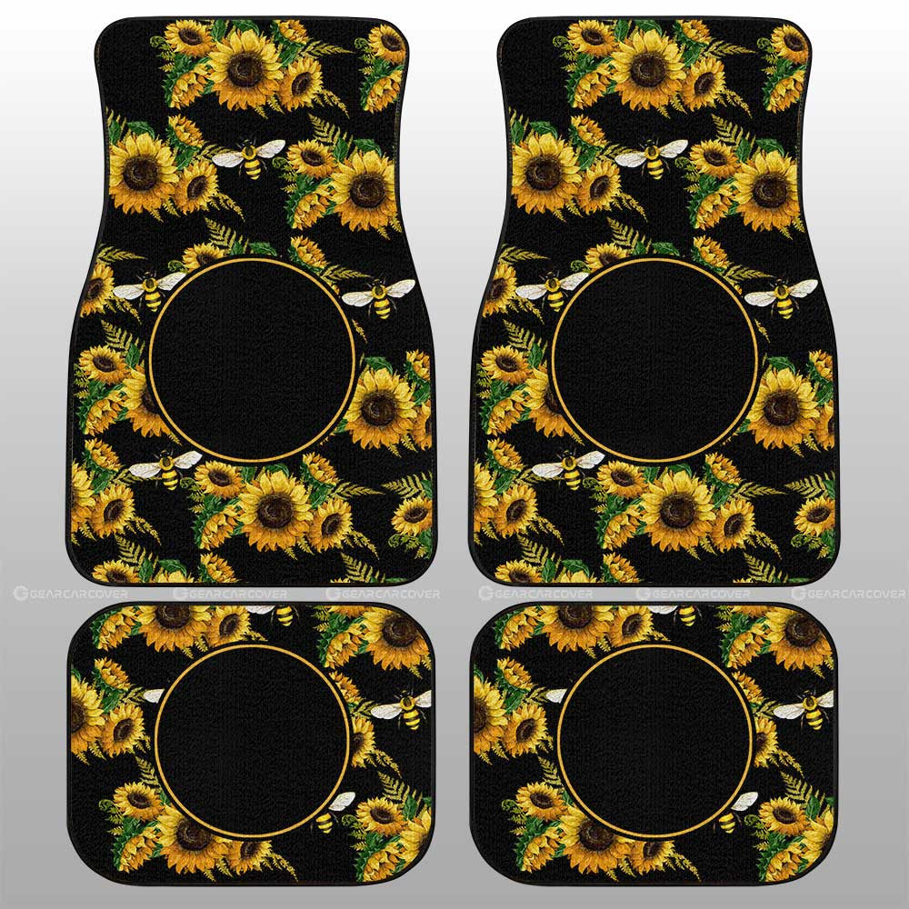 Sunflower Car Floor Mats Custom Personalized Name Car Accessories - Gearcarcover - 1