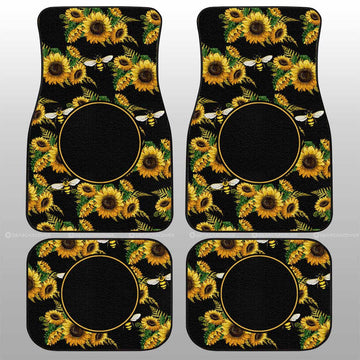 Sunflower Car Floor Mats Custom Personalized Name Car Accessories - Gearcarcover - 1