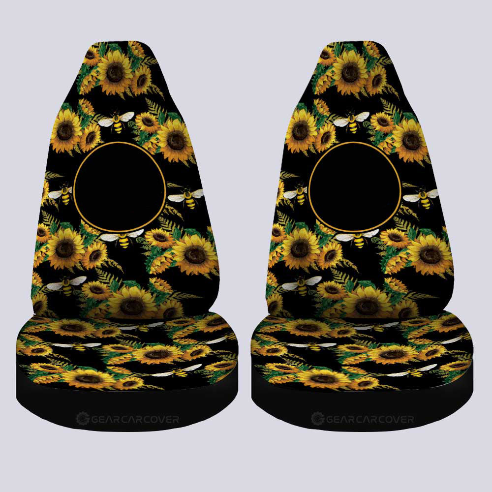 Sunflower Car Seat Covers Custom Personalized Name Car Accessories - Gearcarcover - 2