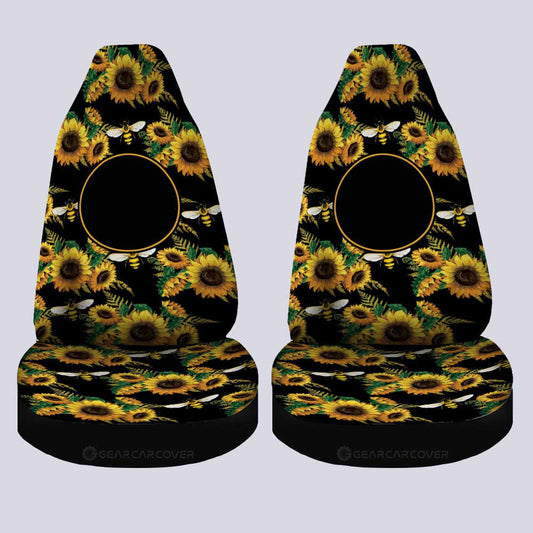 Sunflower Car Seat Covers Custom Personalized Name Car Accessories - Gearcarcover - 2