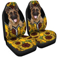 Sunflower German Shepherd Car Seat Covers Custom Car Accessories For German Shepherd Trainers - Gearcarcover - 3