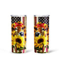Sunflower Heifer Tall Glitter Tumbler Cup Custom American Flag Car Accessories - Gearcarcover - 1