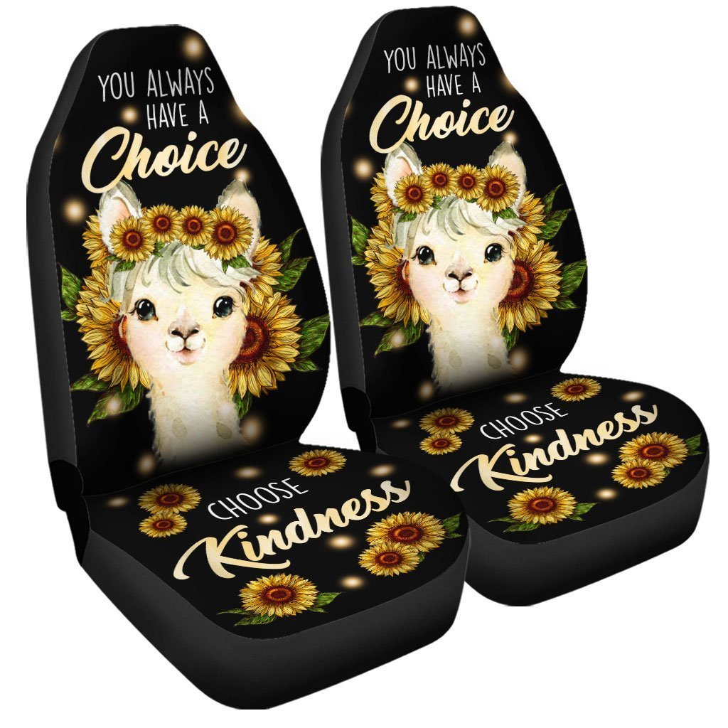 Sunflower Llama Car Seat Covers Custom Llama Car Accessories - Gearcarcover - 3