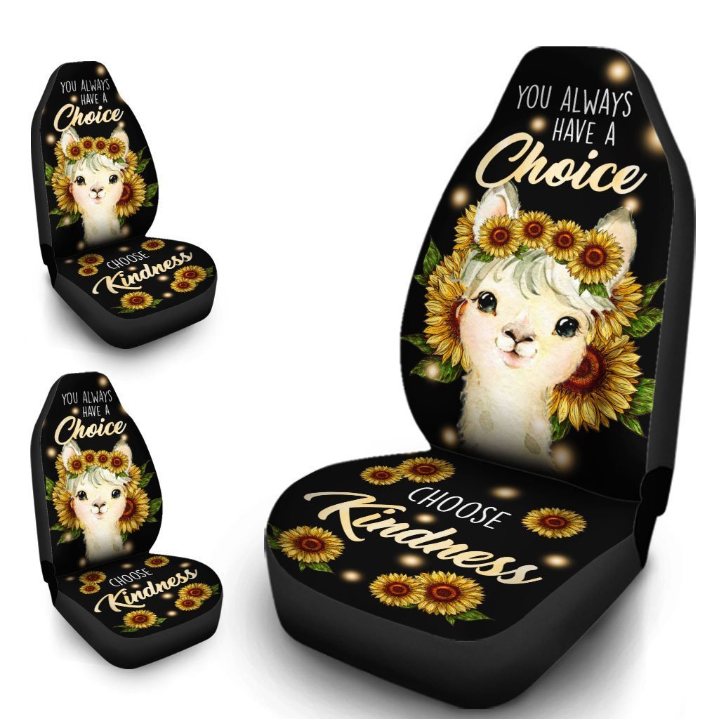 Sunflower Llama Car Seat Covers Custom Llama Car Accessories - Gearcarcover - 4