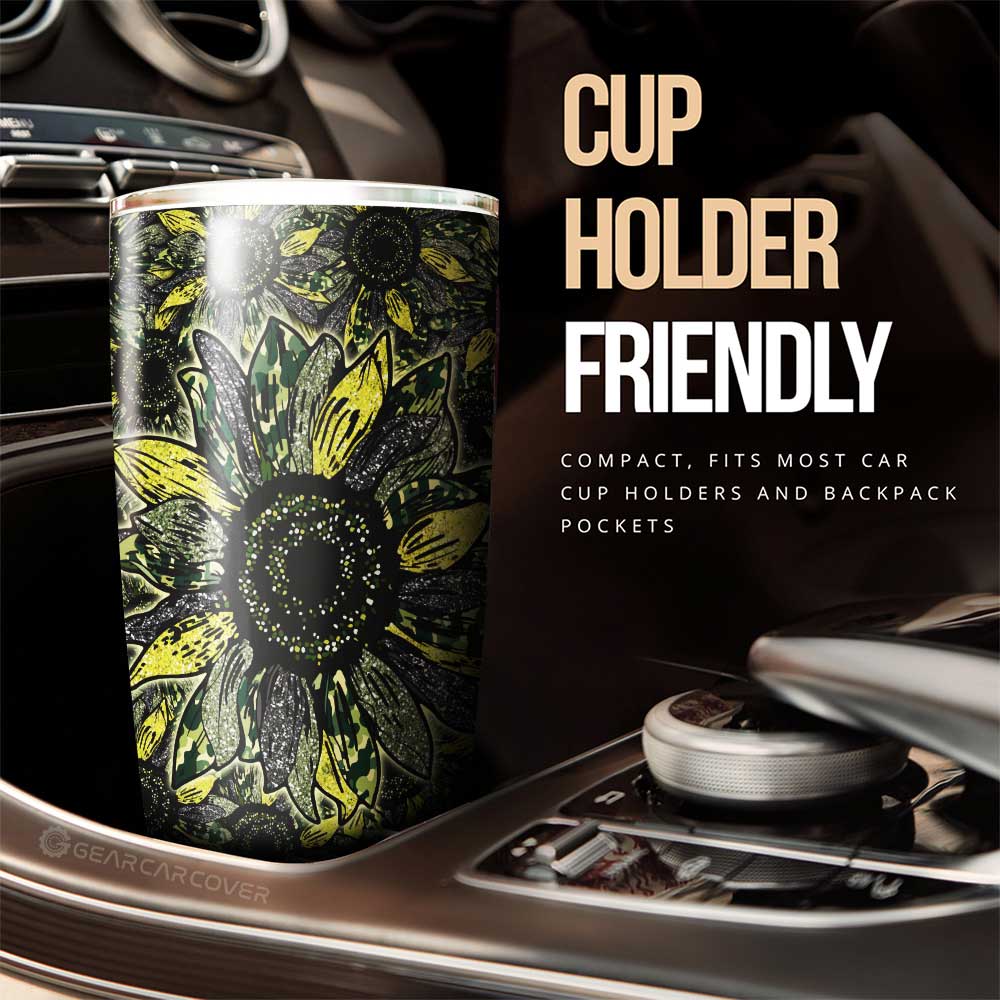 Sunflower Tumbler Cup Custom Car Decoration - Gearcarcover - 2