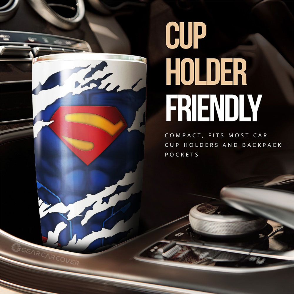 Superman Tumbler Cup Custom Uniform Car Accessories - Gearcarcover - 3