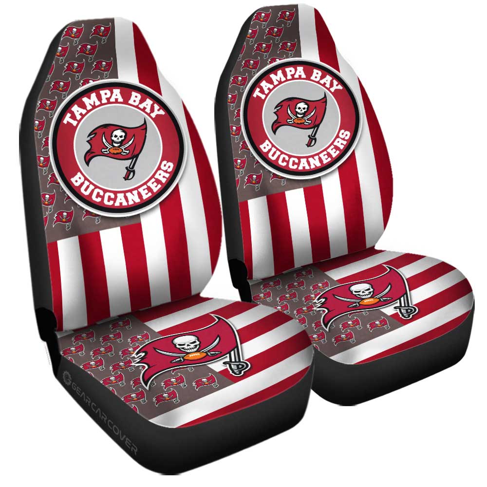 Tampa Bay Buccaneers Car Seat Covers Custom US Flag Style - Gearcarcover - 3