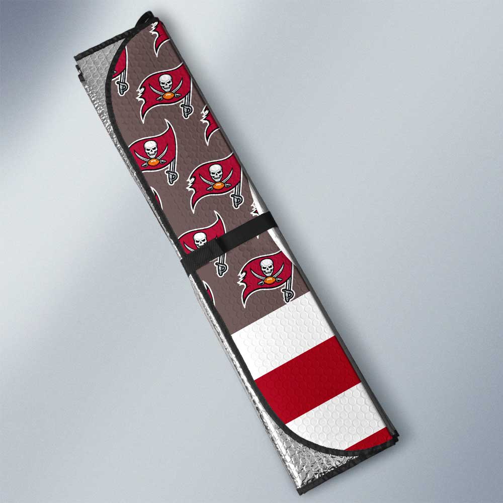Tampa Bay Buccaneers Car Sunshade Custom US Flag Style - Gearcarcover - 3