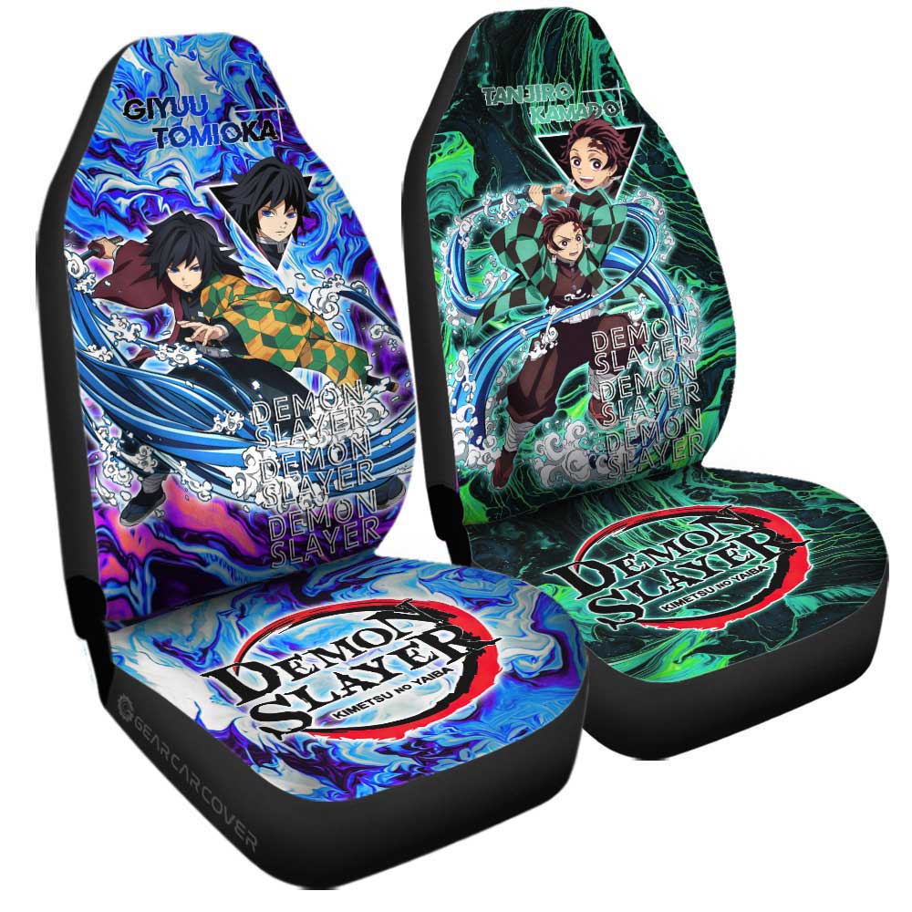 Tanjiro And Giyuu Car Seat Covers Custom Demon Slayer Anime Car Accessories - Gearcarcover - 3