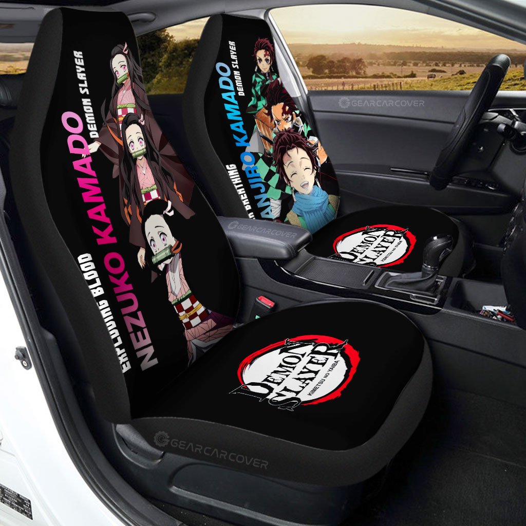 Tanjiro And Nezuko Car Seat Covers Custom Demon Slayer Anime - Gearcarcover - 1