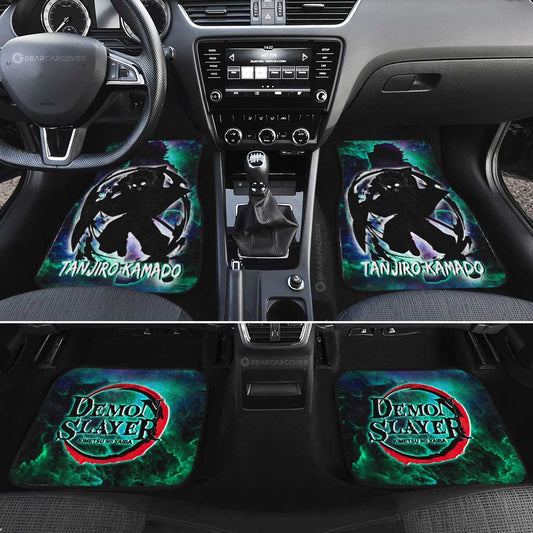 Tanjiro Kamado Car Floor Mats Custom Demon Slayer Anime Silhouette Style - Gearcarcover - 2