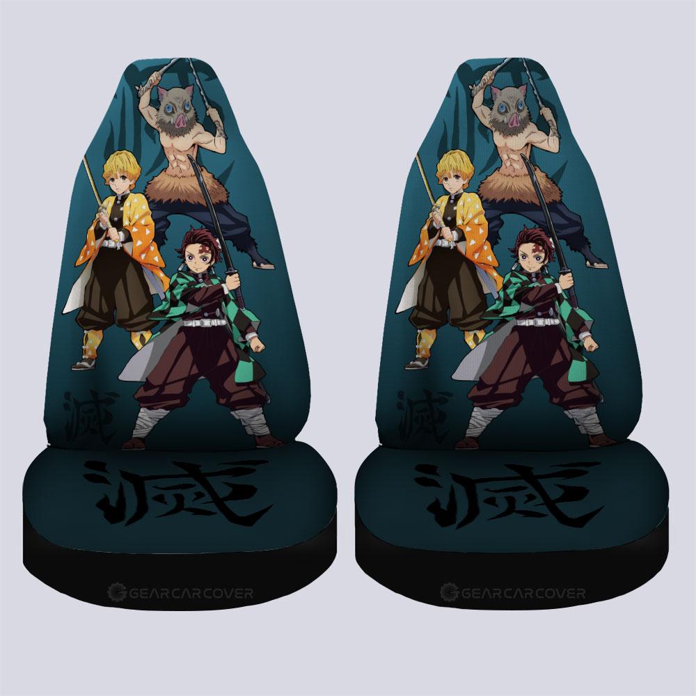 Tanjiro Zenitsu Inosuke Car Seat Covers Custom Demon Slayer Anime Car Accessories - Gearcarcover - 4