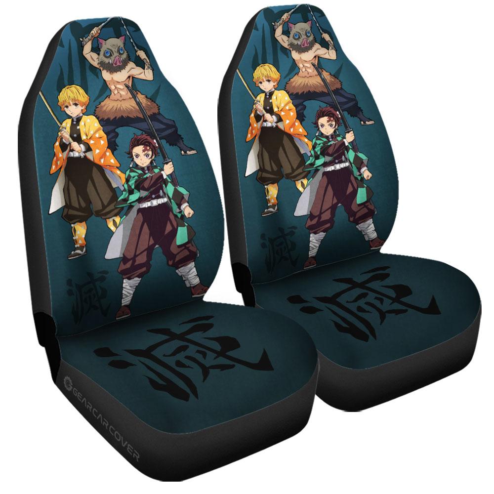 Tanjiro Zenitsu Inosuke Car Seat Covers Custom Demon Slayer Anime Car Accessories - Gearcarcover - 3
