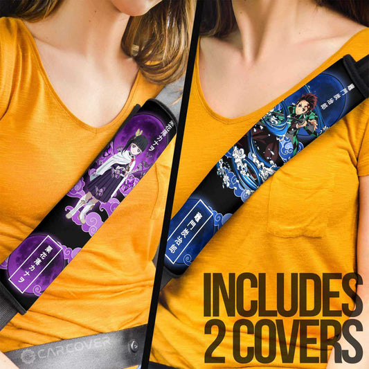 Tanjirou Kamado & Kanao Tsuyuri Seat Belt Covers Custom Demon Slayer Anime Car Interior Accessories - Gearcarcover - 1